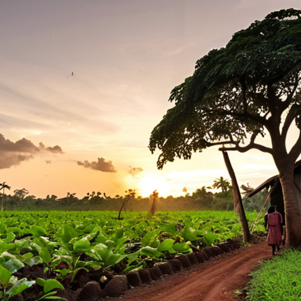 **Image Prompt 1: The Paradox of Natural Wealth**
    "A compelling visual depicting the 'resource curse' in Cameroon. On one side, showcase immense natural abundance: an oil rig silhouetted against a rich sunset, a dense, verdant rainforest canopy, and fertile agricultural land dotted with cocoa plants. On the other side, subtly integrate elements of socio-economic challenges: a child studying in a basic, unequipped classroom, a winding, unpaved road, or a market stall struggling with limited goods. The imagery should convey a sense of untapped potential and the irony of abundant resources not fully translating into widespread, stable prosperity for the average citizen. Emphasize the contrast between the vastness of natural wealth and the daily realities of limited infrastructure and services."