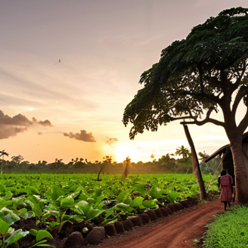 Home 8 **Image Prompt 1: The Paradox of Natural Wealth**
"A compelling visual depicting the 'resource curse' in Cameroon. On one side, showcase immense natural abundance: an oil rig silhouetted against a rich sunset, a dense, verdant rainforest canopy, and fertile agricultural land dotted with cocoa plants. On the other side, subtly integrate elements of socio-economic challenges: a child studying in a basic, unequipped classroom, a winding, unpaved road, or a market stall struggling with limited goods. The imagery should convey a sense of untapped potential and the irony of abundant resources not fully translating into widespread, stable prosperity for the average citizen. Emphasize the contrast between the vastness of natural wealth and the daily realities of limited infrastructure and services."
