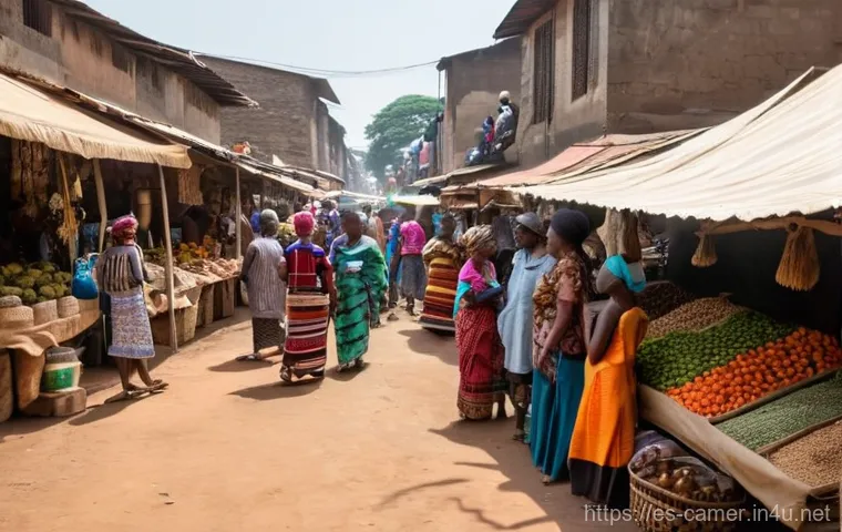 카메룬 언어 및 민족성 - Prompt 1: Vibrant Cameroon Market - A Symphony of Languages** 카메룬 언어 및 민족성 - Prompt 1: Vibrant Cameroon Market - A Symphony of Languages**