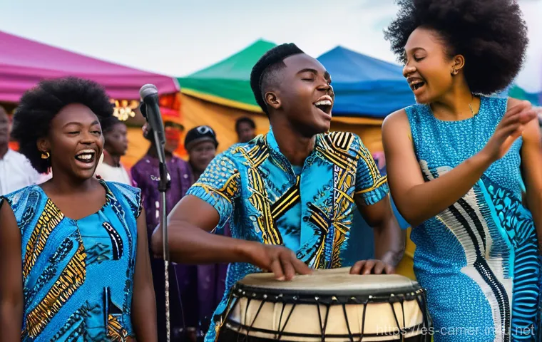 카메룬 청년층의 언어 사용 변화 - **Prompt 1: Urban Youth & Camfranglais Vibe**
A vibrant, sunlit street scene in a bustling Camer... 카메룬 청년층의 언어 사용 변화 - **Prompt 1: Urban Youth & Camfranglais Vibe**
A vibrant, sunlit street scene in a bustling Camer...