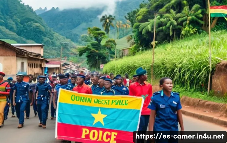 카메룬 내 최근 시위와 사회 동향 - A vibrant street scene in Cameroon&rsquo;s Anglophone northwest region during a peaceful protest: diverse ...